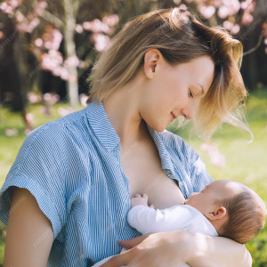 mamá con su bebé durante una asesoría de lactancia presencial en Valencia